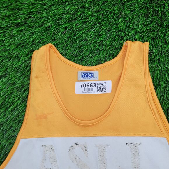 Vintage 90s ASICS Mesh Tank-Top XS 16x25 Orange - Picture 10 of 14